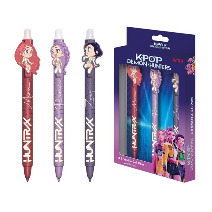 K-POP- Conjunto de 3 Esferográficas auto-apagável